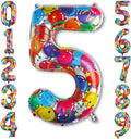 Rainbow Number 5 Balloon, 40 Inch Mylar Foil Balloons by Unknown