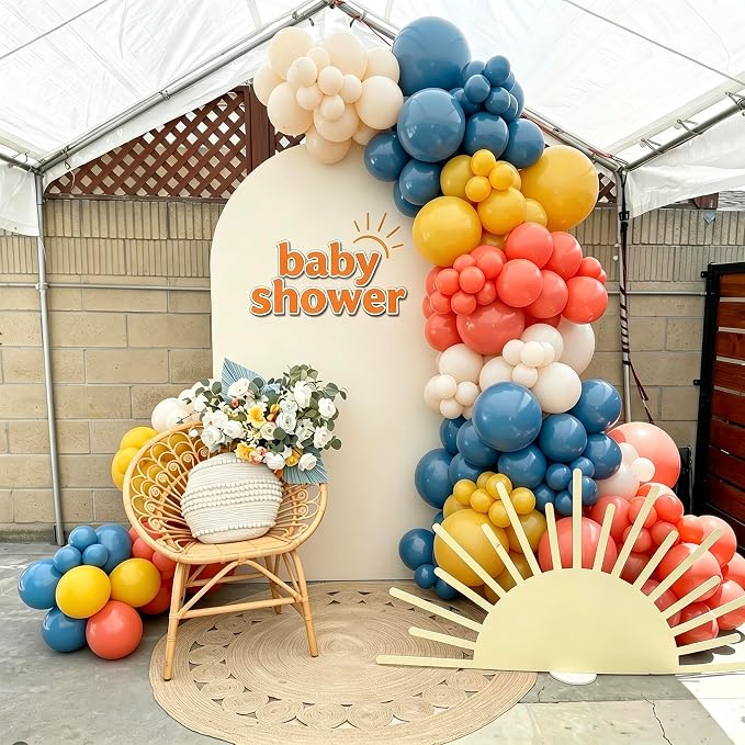 Blue Orange Yellow Balloons - Image 3