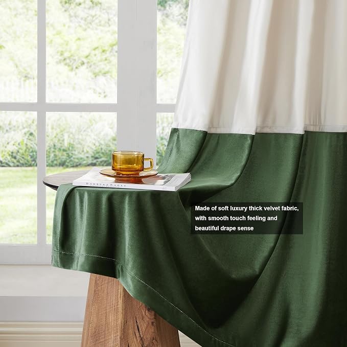 BULBUL Luxury Ivory Green Curtains 102 inches - Image 5