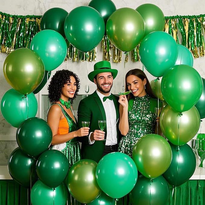 Green Balloons Dark Green Birthday Decorations 100 Pack 12 inch Round Party - Image 3