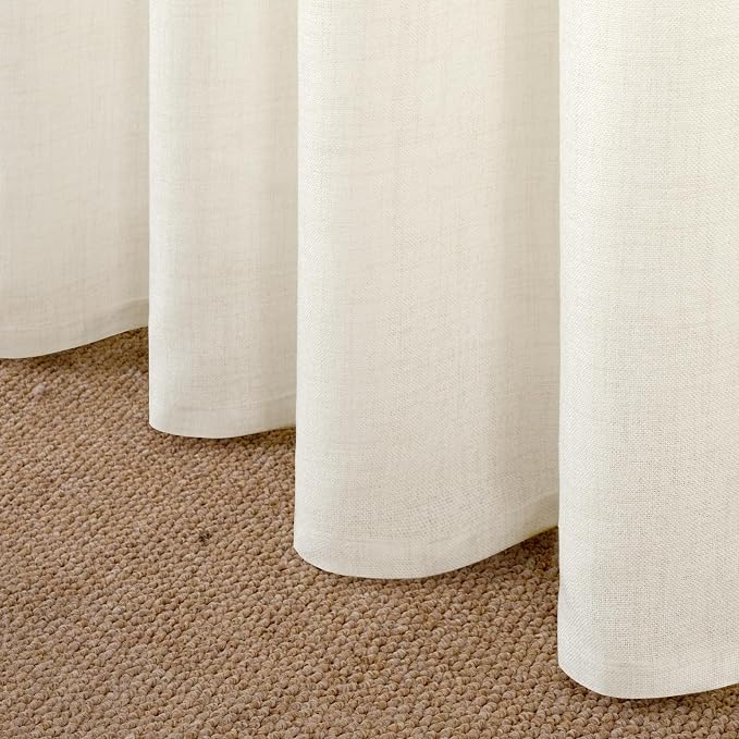 YoungsTex Ivory Linen Curtains 80 Inch Length - Image 8