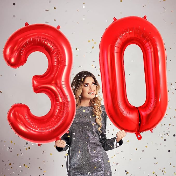 30 Number Balloons Large Foil Number Balloon Big 40 Inch - Image 2