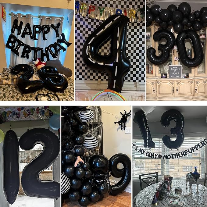 40 inch Number Balloon 0-9 Black Large Number 30 Balloons, Digital Balloons - Image 5