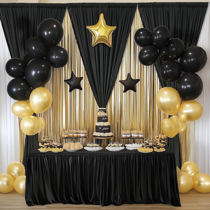 20ftx12ft Wrinkle Free Black Backdrop Curtain - Image 9