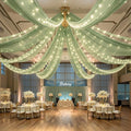 6 Panels Green Ceiling Curtains by Unknown