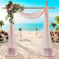 MDS Halloween Chiffon Draping Fabric - 2 Panel, 30" Wide x 40ft Long - Sheer Spooky Arbor & Canopy Drapery for Haunted House Backdrops, Party Ceilings, DIY Costumes & Themed Events - Dusty Rose