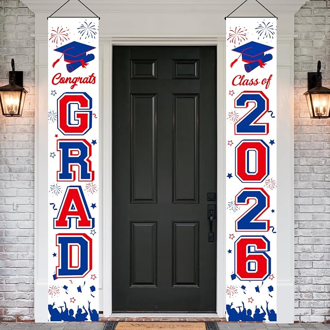 Graduation Decorations 2026 Porch Banner, Congrats Grad Class of 2026 Banner by MAMFEOV
