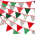 G2PLUS Christmas Triangle Bunting Banner, 39Ft Cotton Pennant Banner, Home and by G2PLUS