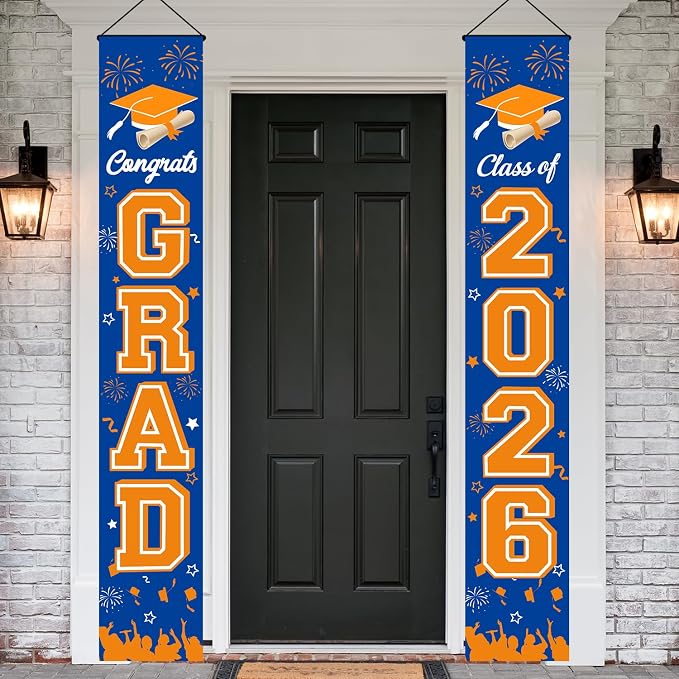 Graduation Decorations 2026 Porch Banner, Congrats Grad Class of 2026 Banner by MAMFEOV
