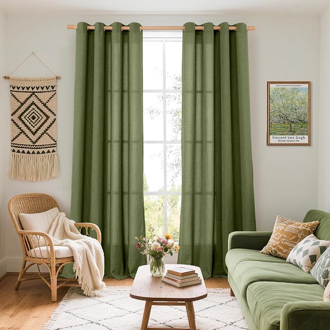 YoungsTex Extro Long Linen Curtains 108 Inch Length - Image 2