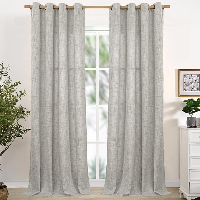 YoungsTex Linen Curtains 90 Inch Length by YoungsTex