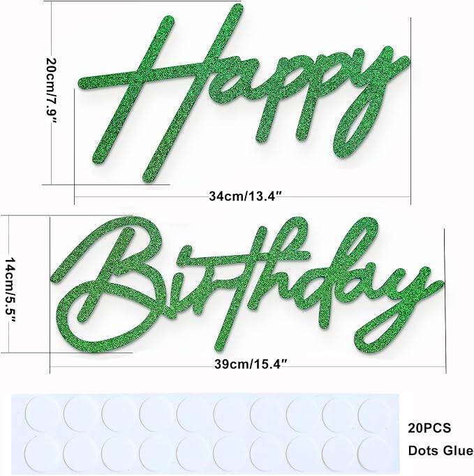 Green Happy Birthday Sign for Backdrop - Image 6