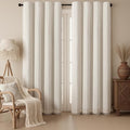 Ivory 100% Boho Blackout Curtains 90 Inch 2 Panels by Unknown