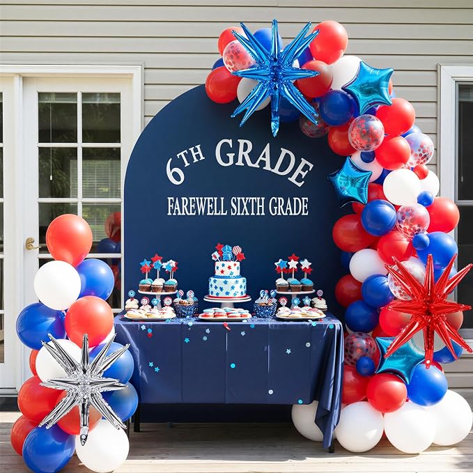 RUBFAC Red White and Blue Balloon Arch Kit, 4th of July Balloons Patriotic - Image 6