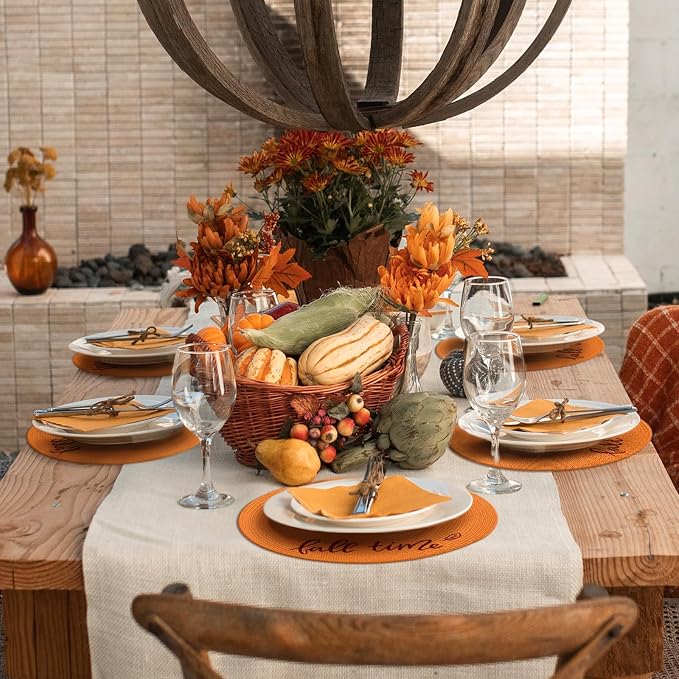 FunWheat Round Placemats Set of 6 Table Mats - Image 3