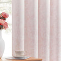 Beauoop Pink Floral Jacquard Blackout Curtains by Beauoop