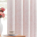 Beauoop Pink Floral Jacquard Blackout Curtains by Beauoop