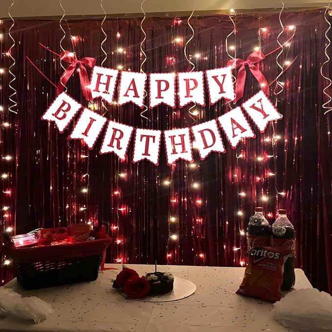 Bow Happy Birthday Banner for Bow Birthday Decorations Pink Bows Garland for - Image 7