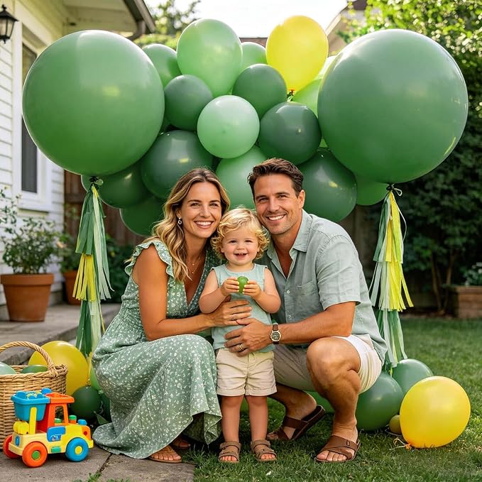 18 Inch Sage Green Balloons 12 Pack Big Balloons Thick Latex Green Party Balloon - Image 7