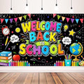 Welcome Back to School Backdrop 72x43 Inch Polyester Fabric, Colorful by Eaguecros