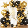 KARLURE Black Gold Balloons Arch Kit Garland by KARLURE
