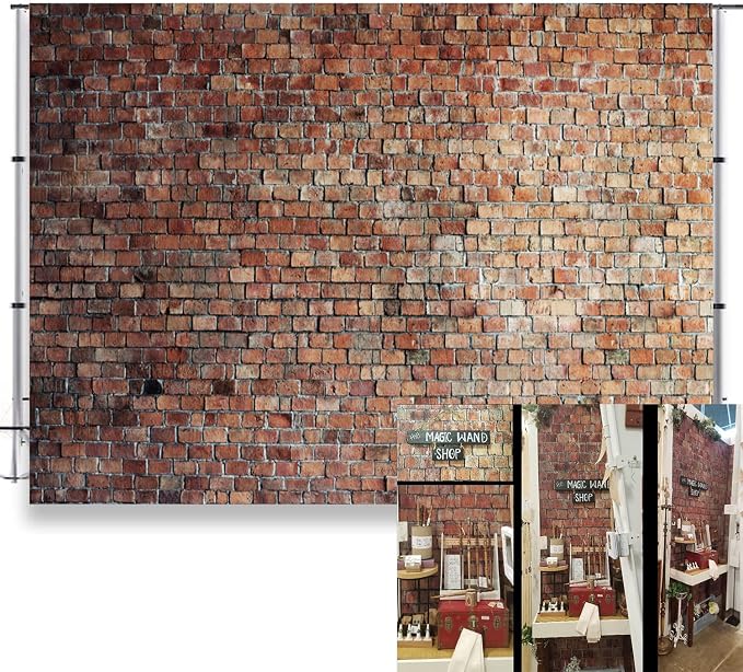 Red Brick Wall Backdrops for Photography Brick Photo Backdrop 10x6.5ft Vinyl by Unknown