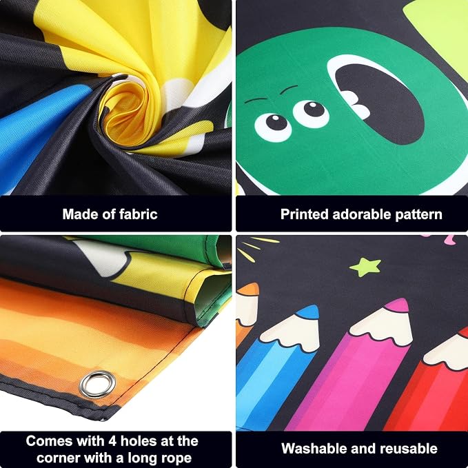 Tatuo Welcome Back to School Banner First Day of School Backdrop Banner Large - Image 3