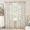 Floral Sheer Curtains for Bedroom Window 72 Inch Length 2 Panels, Farmhouse by Lajode