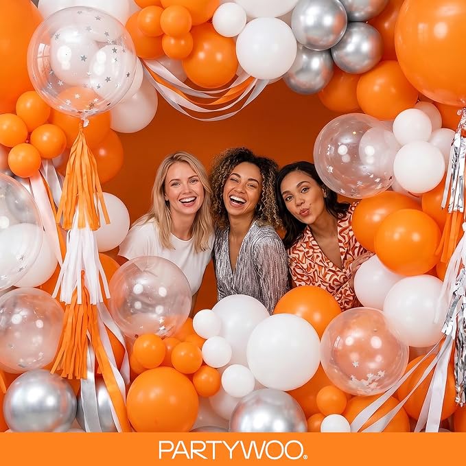 PartyWoo Orange Balloons 100pcs Fall Latex Helium Balloons Different Sizes | 18 - Image 5