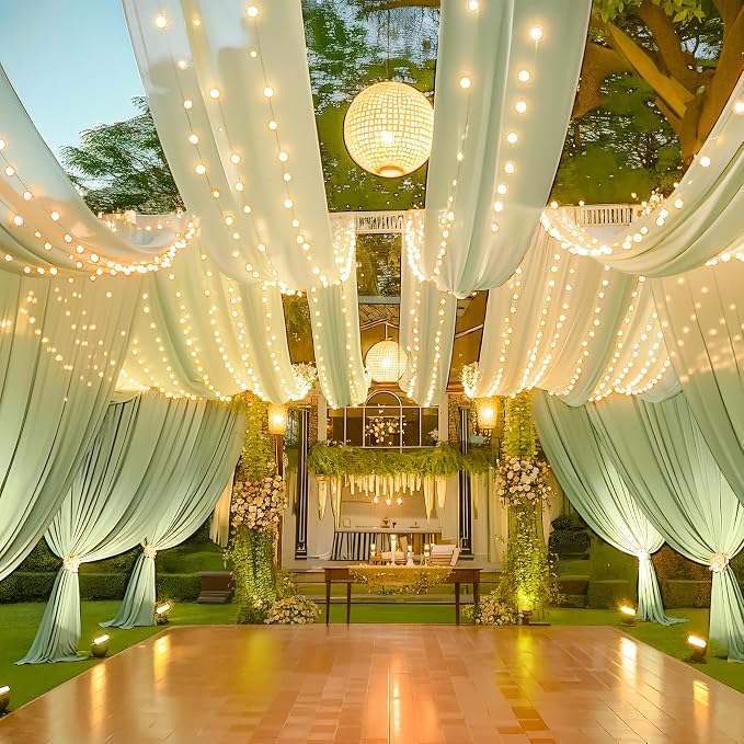 Shillance 6 Panels Green Ceiling Drapes - Image 2