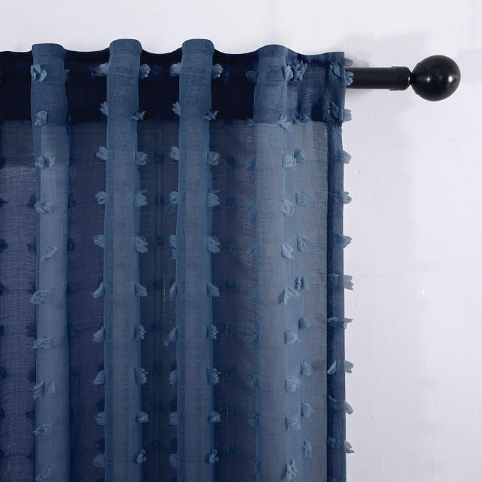 Navy Blue Small Window Curtains - Image 6