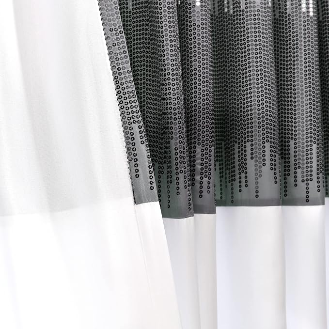 Lush Decor Night Sky Window Curtain Panel, Single 100"W x 84"L Black & White - Image 6