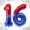 40 Inch Spider Theme Number Foil Balloons, Large Number 16 Balloons by TNCDJKPA