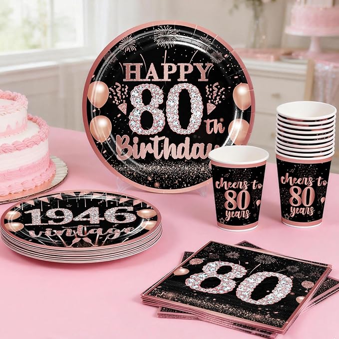 205PCS Yingoto 80th Birthday Decorations - Image 5