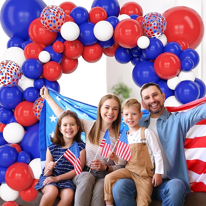 Amandir 153Pcs Red White and Blue Balloons Garland Arch Kit Different Sizes 18 - Image 5