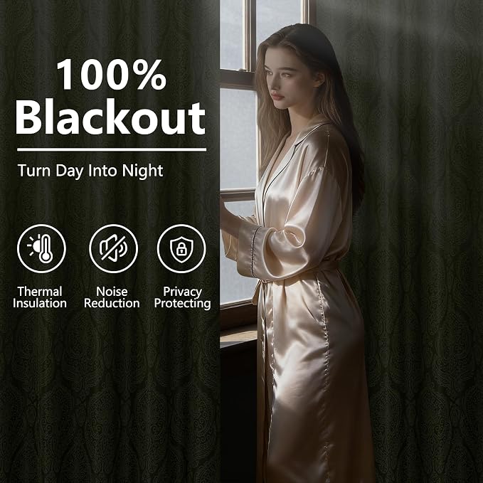 DWCN 100% Blackout Curtains for Bedroom - Image 2