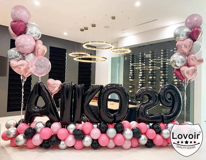 Lovoir 40 Inch Large Black Letter I Balloons Big Size Jumbo Mylar Foil Helium - Image 5
