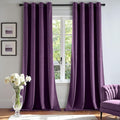 MIULEE Velvet Curtains Purple 52 x 84 Inch Length Set of 2 | Grommet Drapes by MIULEE