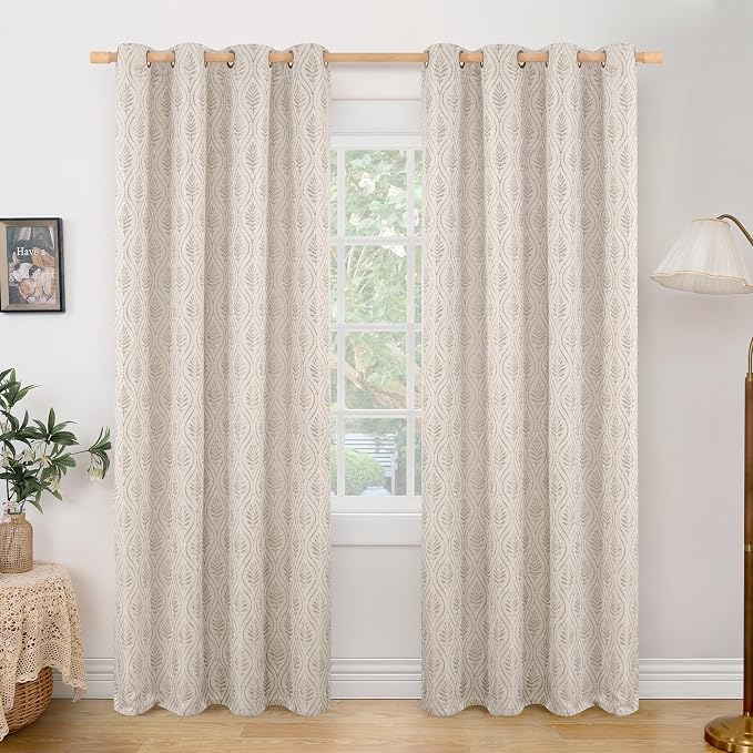 BGment Camel Curtains for Living Room 84 Inches Long, Natural French Country by BGment
