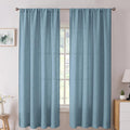 Tollpiz Linen Curtains Living Room Rod Pocket Semi Sheer Curtain Burlap Light by Tollpiz