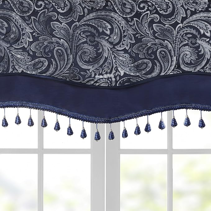 Madison Park Faux Silk Paisley Jacquard, Rod Pocket Curtain - Image 4