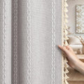 Grey 100% Boho Blackout Curtains 84 Inch 2 Panels by Unknown