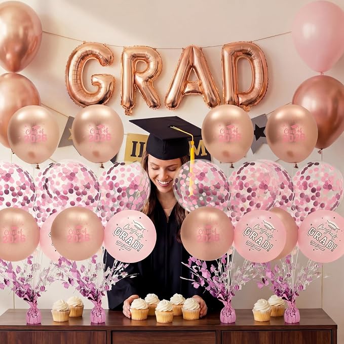 4 Set Pink and Gold 2026 Graduation Table Centerpiece - Image 5