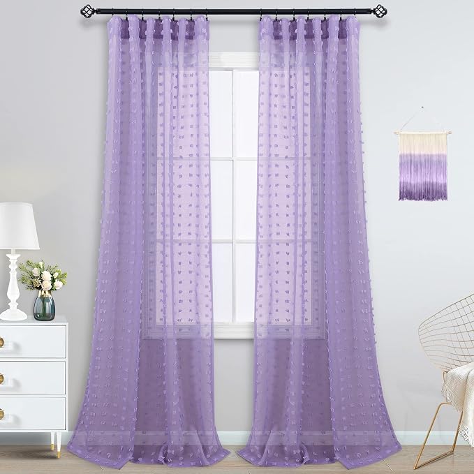 Lavender Sheer Curtains 96 Inches Long - Image 7