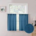 Tollpiz Linen Tier Curtains Rod Pocket Semi Sheer Short Kitchen Curtain Half by Tollpiz
