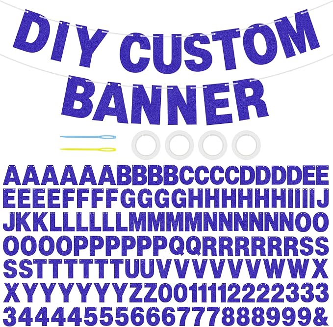 146 PCS DIY Glitter Letter Banner Kit, A-Z Letters & Numbers, Graduation by EWOID