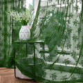 Kotile Dark Green Floral Lace Curtains by Kotile+Curtains