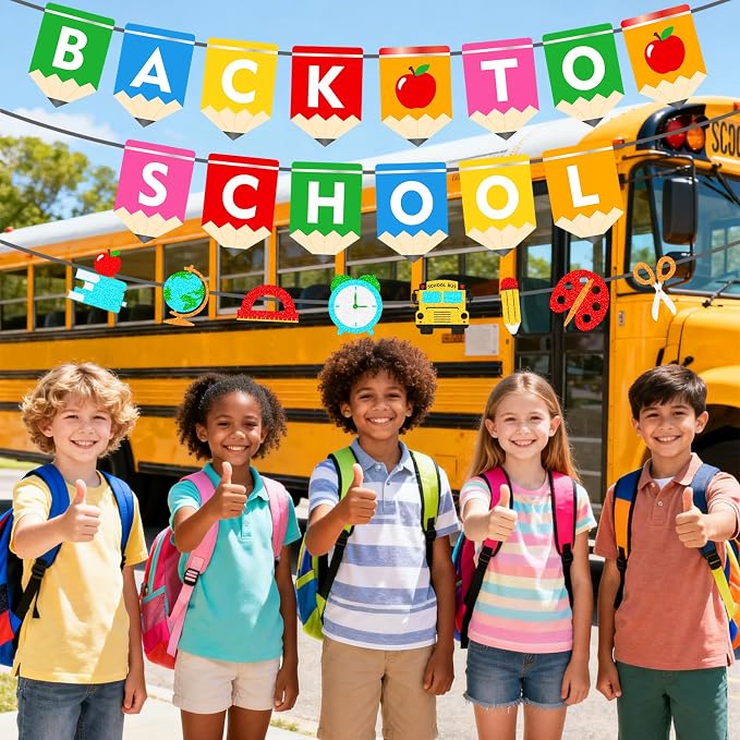 Back To School Banner Decorations, Pre-Strung Back To School Banner - Image 6