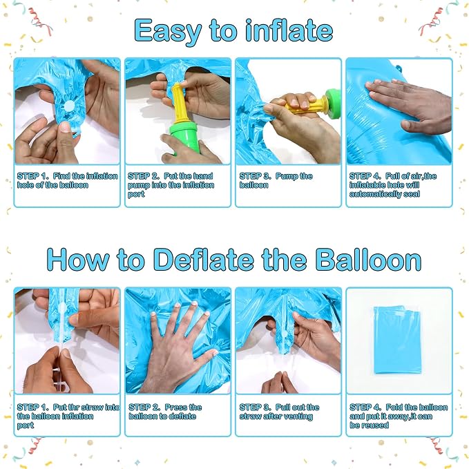Blue 2 Number Balloon, 40 Inch, Mylar Foil, - Image 4