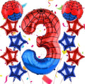 40 Inch Spider Theme Number Balloon, Number Block Foil Number 3 Balloons Large by AXBMM